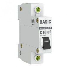 Автоматический выключатель 1P 10А (C) 4,5кА ВА 47-29 EKF Basic (mcb4729-1-10C)