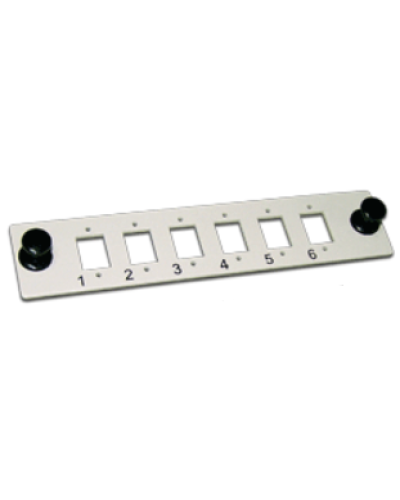 Панель адаптерная на 6 ST адаптеров, серая LANMASTER LAN-FP-ST в Невиномысске Аксессуары для стоек и шкафов Pintop.ru